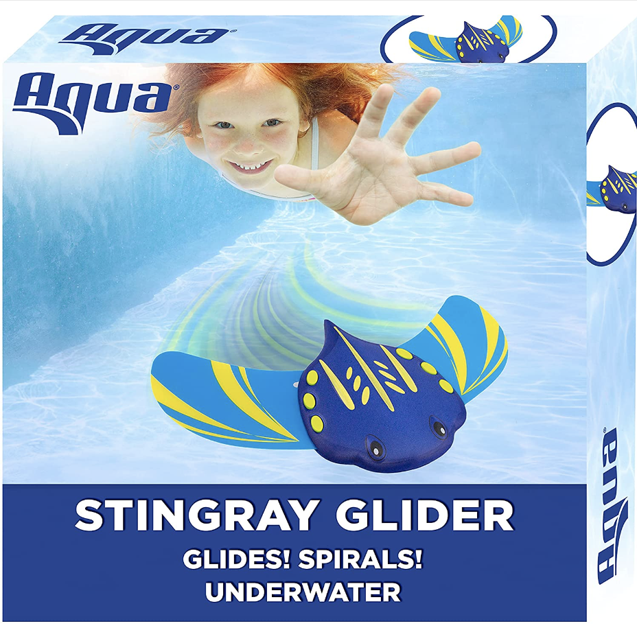 Amazon.com: Aqua Large Stingray Glider - Single Pack - Underwater Pool Toy with Adjustable Fins Trav