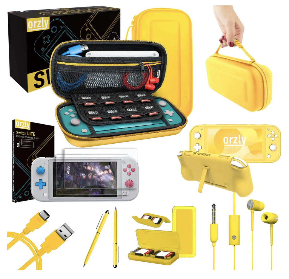 Amazon.com: Orzly Accessories Bundle Compatible for use with Nintendo Switch Lite - Protective Case 