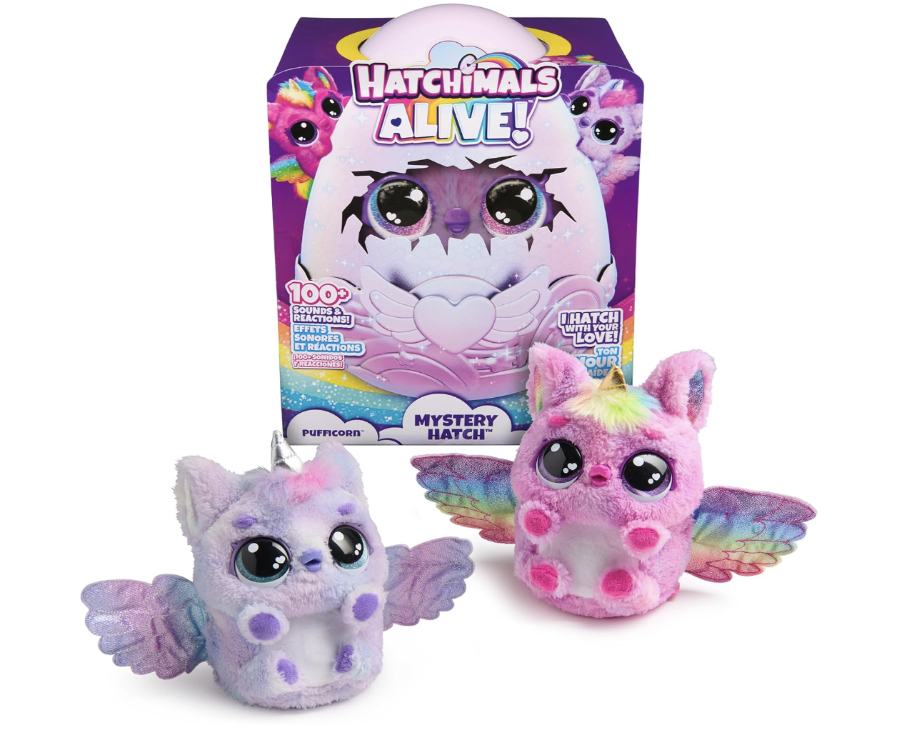 Amazon.com: Hatchimals Alive, Mystery Hatch Pufficorn, Surprise Interactive Toy & Egg with Mist, Lig