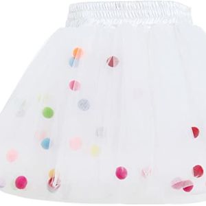 GoFriend Tutu Skirt Baby Girls Tulle Princess Dress 4-Layer Fluffy Ballet Skirt with Lit