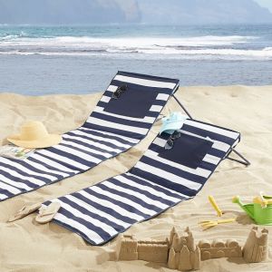 Mark & Graham x pbk Navy Rugby Stripe Beach Loungers | Pottery Barn Kids