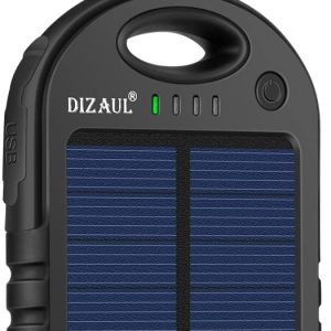 Dizaul Solar Charger, 5000mAh Portable Solar Power Bank Waterproof/Shockproof/Dustproof