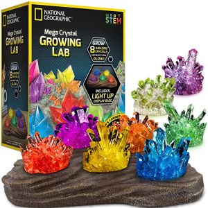 NATIONAL GEOGRAPHIC Mega Crystal Growing Lab - 8 Vibrant Colored Crystals To Grow with L