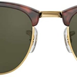 Amazon.com: Ray-Ban RB3016 Clubmaster Square Sunglasses, Mock Tortoise Gold/Green, 49 mm: Clothing