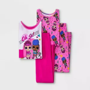 Girls' L.o.l. Surprise! 4pc Pajama Set - Pink : Target