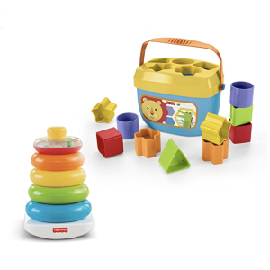 Amazon.com: Fisher-Price Rock-a-Stack and Baby's First Blocks Bundle [Amazon Exclusive] : Toys & Gam