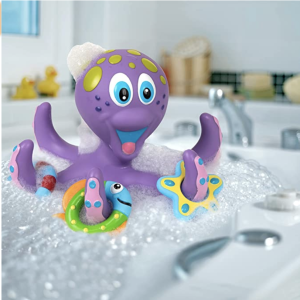 Amazon.com : Nuby Floating Purple Octopus with 3 Hoopla Rings Interactive Bath Toy : Toys & Games