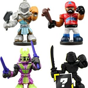 Akedo Ultimate Arcade Warriors - Warrior Collector 4 Pack - 3 Mini Battling Action Figures: Twinfang, Slam Granderson & Ax...