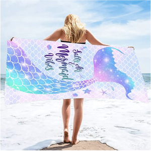Amazon.com: Bonsai Tree Mermaid Beach Towel, Mermaid Tail Cute Microfiber Bath Towel for Girls, Merm