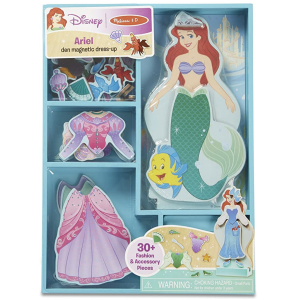 Amazon.com: Melissa & Doug Disney Ariel Magnetic Dress-Up Wooden Doll Pretend Play Set (30+ pcs) : M