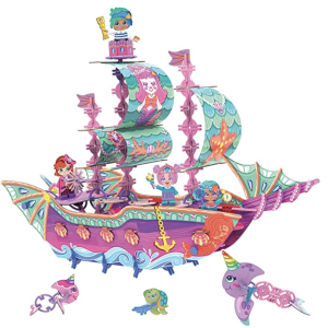 Amazon.com: PINXIES Marvelous Mermaid Ship | Build-Your-Own Magical Boat Play Set, Kids 3D Puzzle To