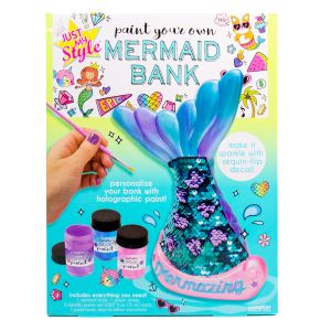 Just My Style Paint Your Own Mermaid Bank, Includes Sequins and Paint - Walmart.com