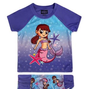 Fish Flop Little Girls Mermaid Rash Guard, Sizes 4-8 - Walmart.com