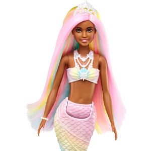 Barbie Dreamtopia Rainbow Magic Mermaid Doll with Rainbow Hair and Water-Activated Color Change Feat