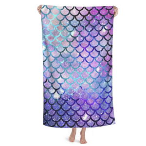 Amazon.com: Mermaid Beach Towel Mermaid Scales Microfiber Beach Blanket Highly Absorbent Fade Resist