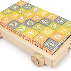 Uncle Goose Classic ABC Blocks with Wagon - Made in The USA : Toys & Games