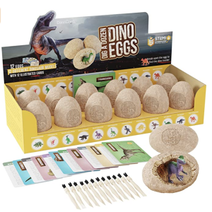 Amazon.com: Dig a Dozen Dino Egg Dig Kit - Easter Egg Dinosaur Toys for Kids - Dig up 12 Eggs & Disc