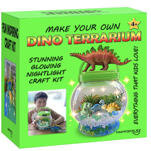 Amazon.com: Make Your Own Light-Up Dinosaur Terrarium Kit for Kids and DIY Dinosaur Painting Kit, Gi