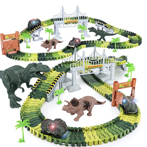 Amazon.com: Dinosaur Toys,Create A Dinosaur World Road Race,Flexible Track Playset and 2 pcs Cool Di