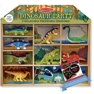 Amazon.com: Melissa & Doug Dinosaur Party 9-Piece Mini-Figure Play Set + Free Scratch Art Mini-Pad B