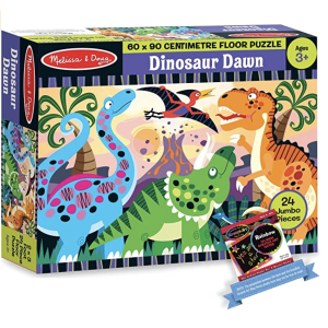 Amazon.com: Melissa & Doug Dinosaur Dawn: 24-Piece Floor Puzzle + Free Scratch Art Mini-Pad Bundle [