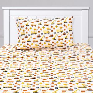 Construction Vehicles Dump Trucks Cranes Kids Sheet Set Twin, Twin XL, Full - Walmart.com