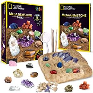 Amazon.com: NATIONAL GEOGRAPHIC Mega Gemstone Dig Kit – Dig Up 15 Real Gems, STEM Science & Educatio