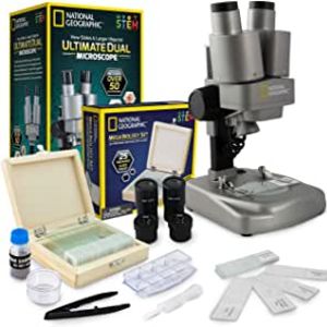 Amazon.com: NATIONAL GEOGRAPHIC Microscope Science Kit - Dual LED Microscope for Kids, Ultra Bright 