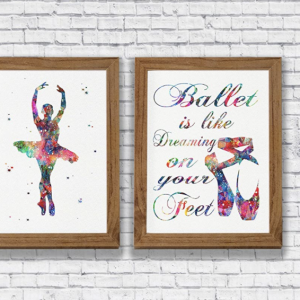 Amazon.com: Ballerina Quote Watercolor Print Set Dance Wall Art Girl's Room Wall Decor Ballet Studio