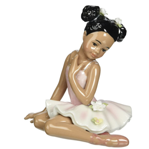 Amazon.com: Cosmos 10124 Fine Porcelain African American Ballerina in Pink Dress Figurine, 4-1/4-Inc