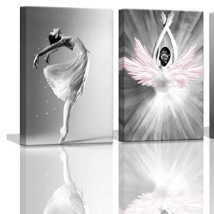 Amazon.com: Girls Bedroom Decor Ballet Dancer Wall Pictures for Bedroom Black and White With Pink Ho