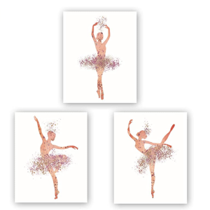 Amazon.com: Ballet Art Painting Elegant Dancing Art Poster Set of 3 (10”X8”Canvas Ballerina Print Ba