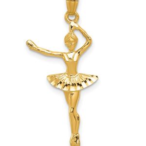 Macy's Ballerina Pendant in 14k Yellow Gold & Reviews - Necklaces - Jewelry & Watches - Macy's