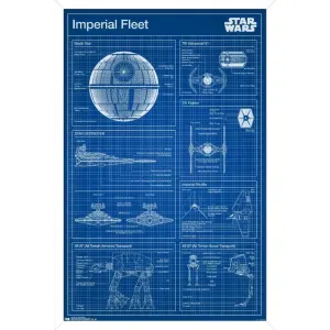 Trends International Star Wars: Saga - Imperial Blueprint Framed Wall Poster Prints : Target