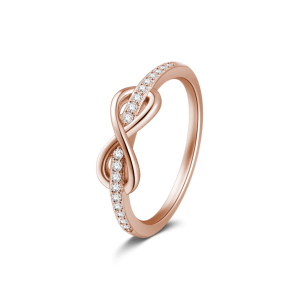 Rose Gold Promise Infinite Love Ring 925 Sterling Silver