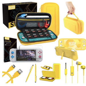 Amazon.com: Orzly Accessories Bundle Compatible for use with Nintendo Switch Lite - Protective Case 
