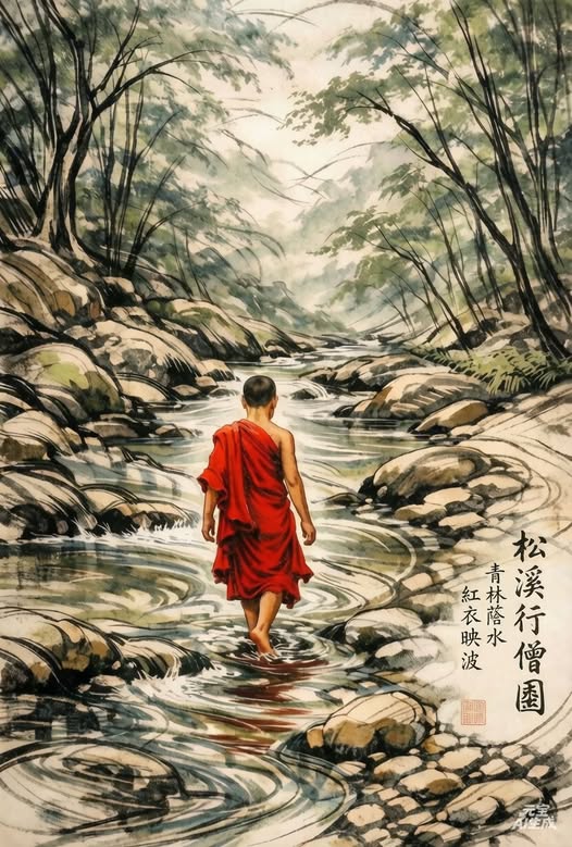 松溪行僧圖