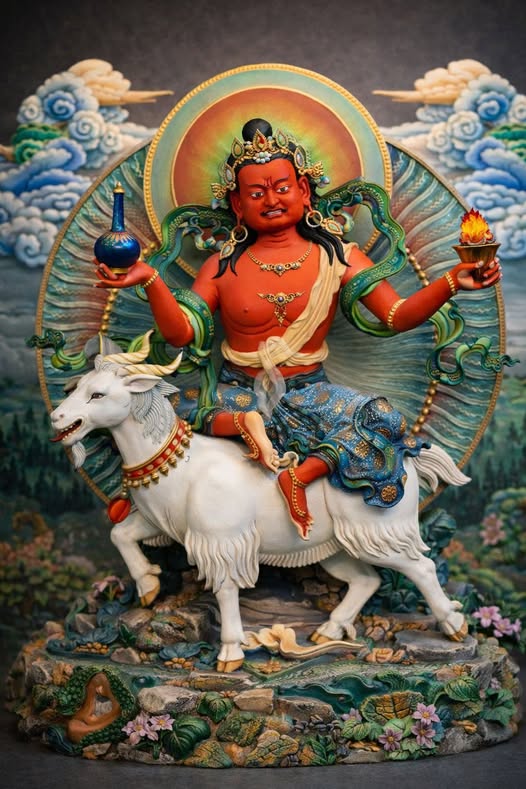 3,火神手持火盆,騎公羊,守護東南方。