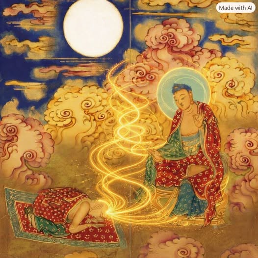 《題紅衣小僧奉素饌禮佛圖》
