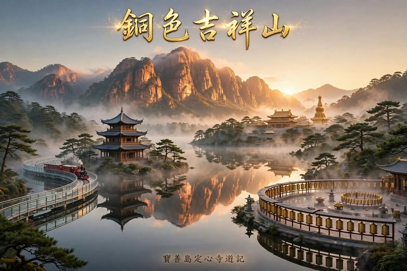 《銅色吉祥山:晨霧裡的寶善島定心寺遊記》
