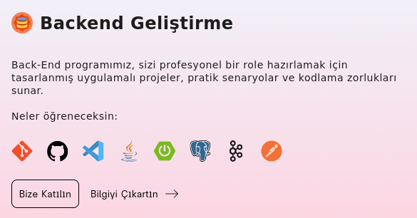 Arka Yüz Geliştirme Kulvarı