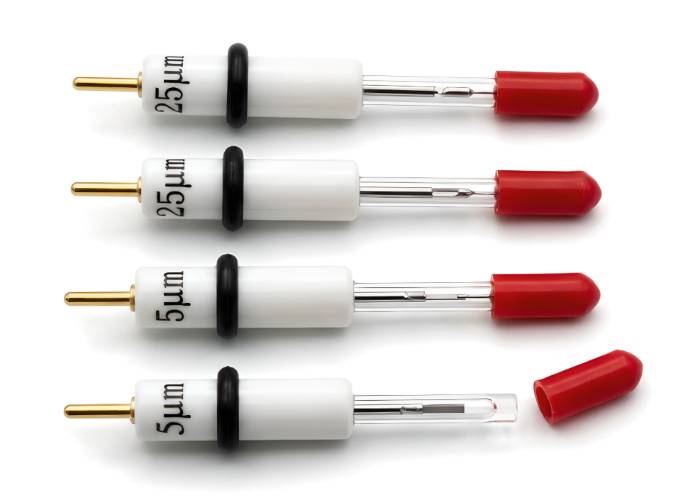 Platinum Microelectrode (10 µm, 25 µm, 50 µm, 100 µm or 200 µm) Platinum Microelectrode (10 µm, 25 µm, 50 µm, 100 µm or 200 µm)