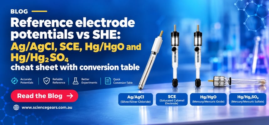Reference Electrode Potentials vs SHE: Conversion Table Reference electrode potentials vs SHE: Ag/AgCl, SCE, Hg/HgO and Hg/Hg₂SO₄ cheat sheet with conversion table