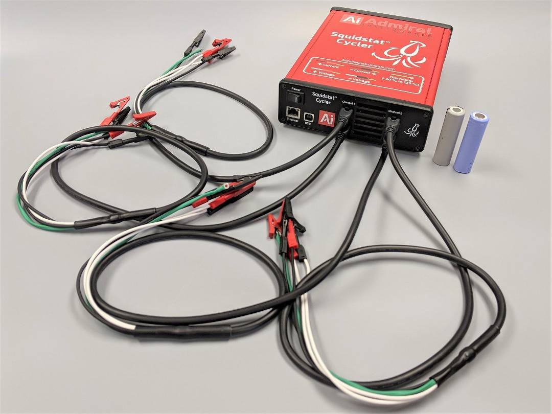 Battery study using a potentiostat.