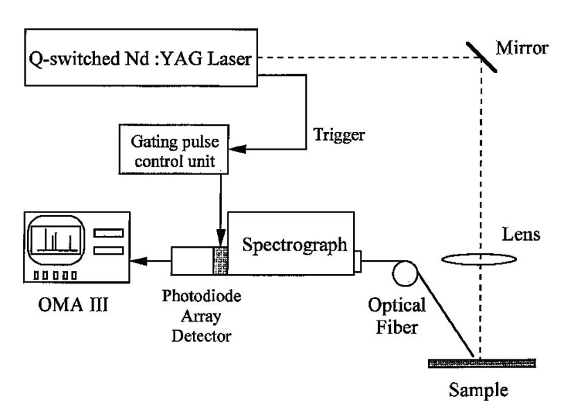 Schematic diagram of the LIBS setup with ND YAG laser