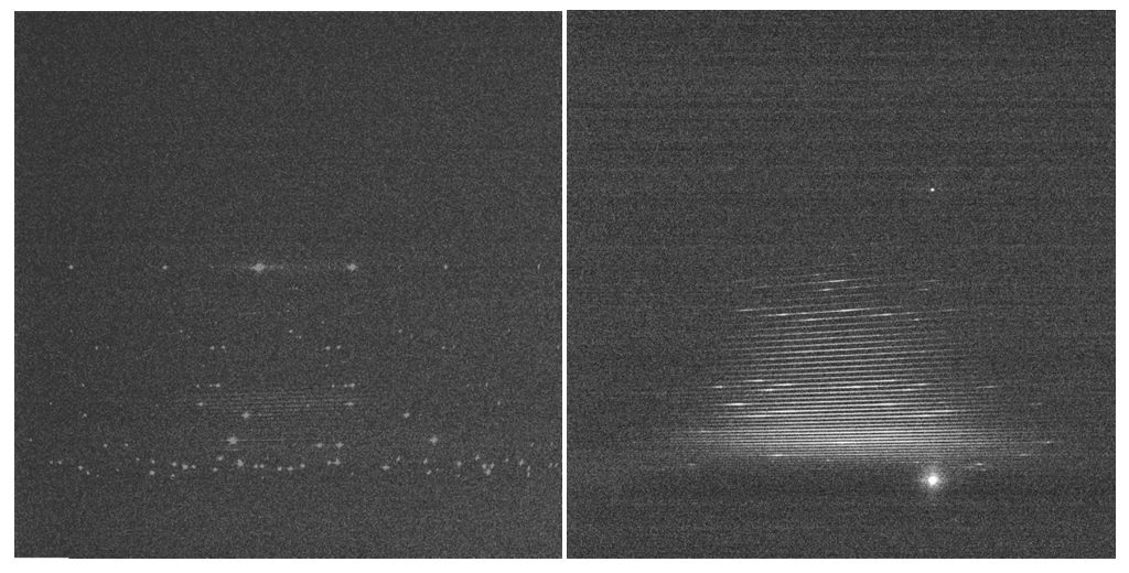 Echelle spectrometer dispersion image (a) Hg lamp, (b) LIBS spectrum of Sn metal