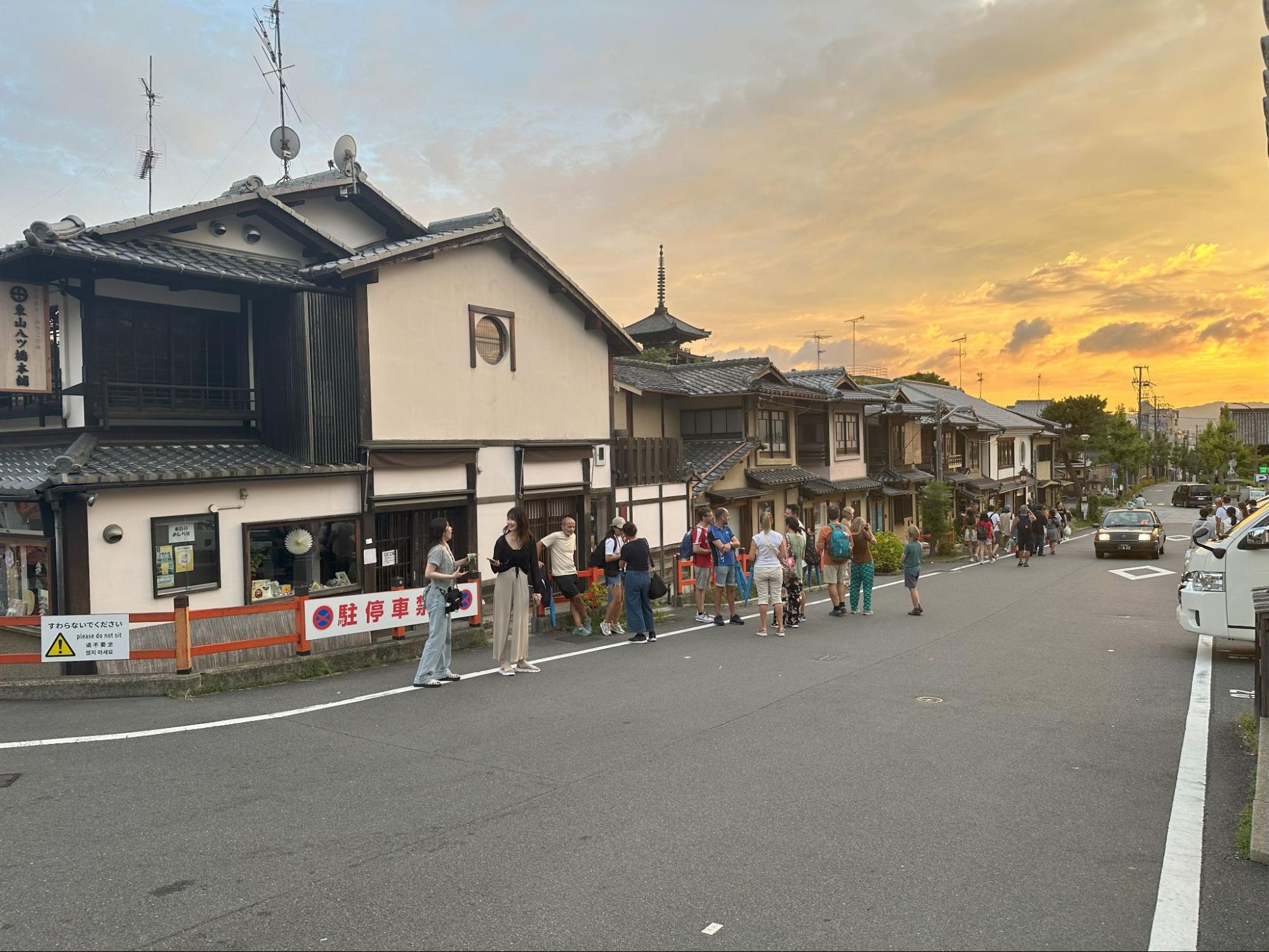 A photo of shops and cafés mixed in with residential in Japan I took on my trip to Japan.