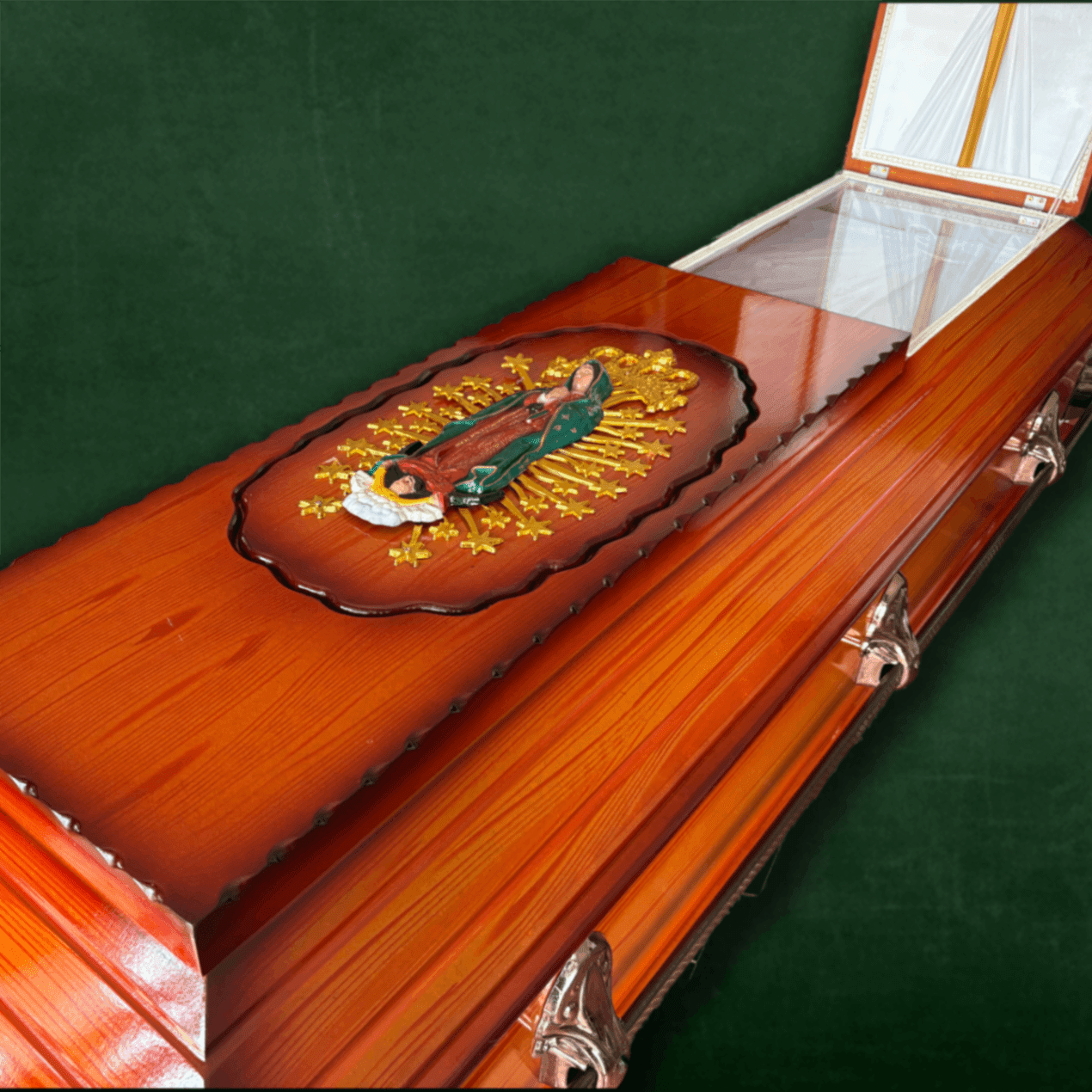 Ataud MDF Clasico Cruz Miel Virgen