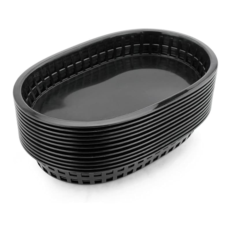 Plastic Fast Food Serving Basket Oval 10.5 x 7 Inch Set of 12 from RUITONGS