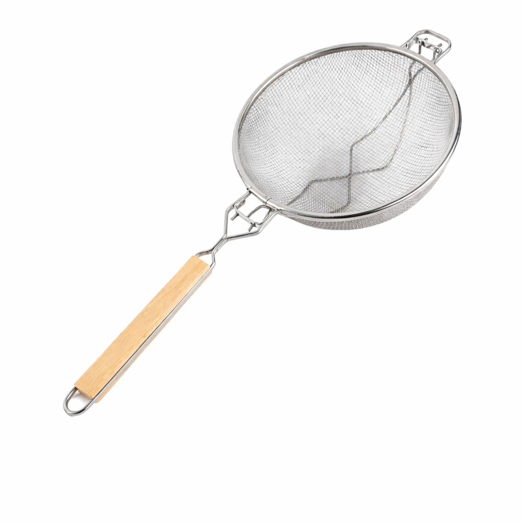 Double Mesh Stainless Steel Strainer 20 24 26 cm with Reinforced Bottom from RUITONGS